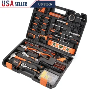 242 Piece Household Tool Kit Mechanic Tool Set Home Improvement DIY Projects Complete Toolkit with High Quality Tools and Sturdy