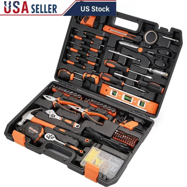 242 Piece Household Tool Kit Mechanic Tool Set Home Improvement DIY Projects Complete Toolkit with High Quality Tools and Sturdy