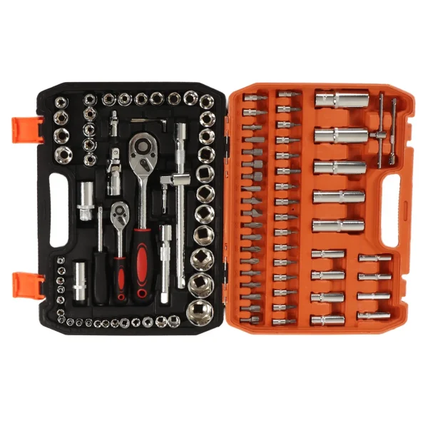 Mechanical Repair Tools Socket Assortment Kit Ratchet and Hex Wrenches Screwdriver Bits Socket Set - Image 3