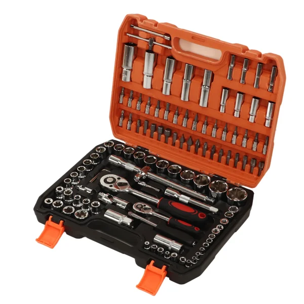 Mechanical Repair Tools Socket Assortment Kit Ratchet and Hex Wrenches Screwdriver Bits Socket Set - Image 4